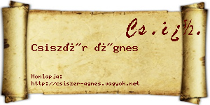 Csiszér Ágnes névjegykártya