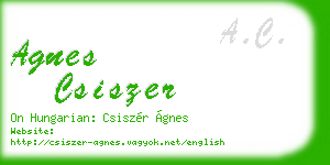 agnes csiszer business card